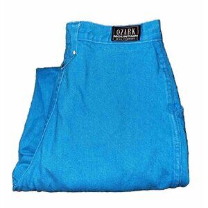 Vintage Ozark Mountain Turquoise Denim Jeans High Waisted Made in USA Size 13